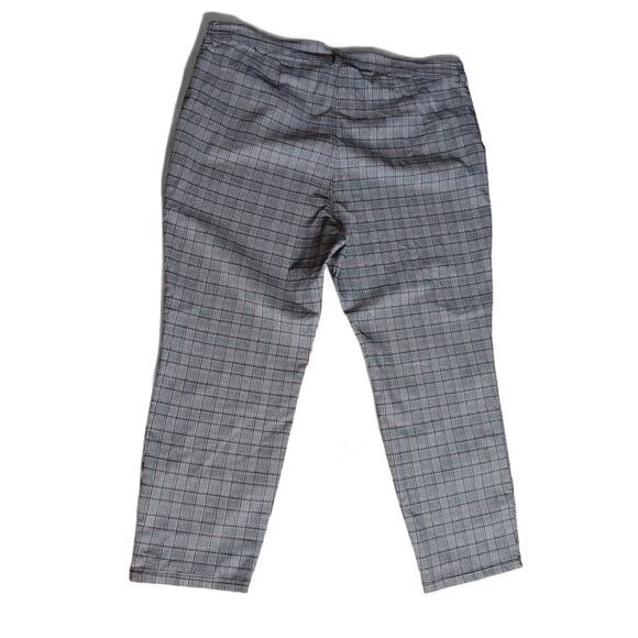 New Tommy Hilfiger 24W Plaid Pattern Pants Gray Stretch Mid Rise Trousers - Picture 3 of 11